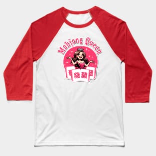 Pink Mahjong Queen Baseball T-Shirt